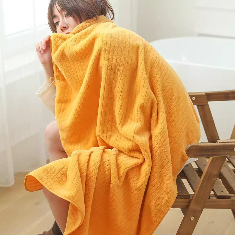 Coral Fleece Large Bath Towel Plus-sized Thickened Absorbent Soft