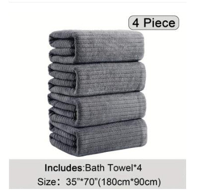 Coral Fleece Large Bath Towel Plus-sized Thickened Absorbent Soft